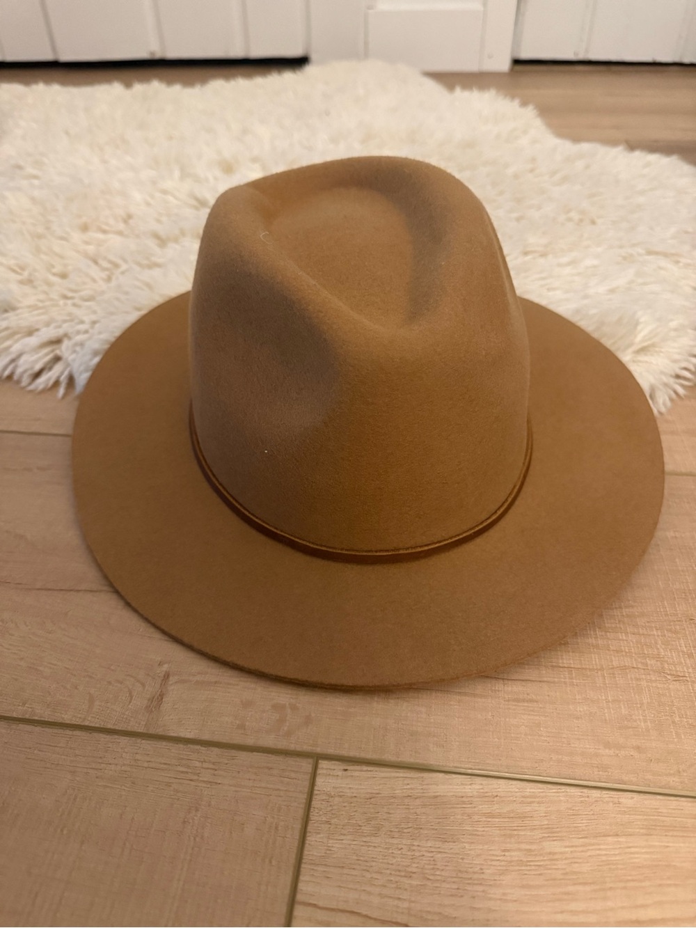 Brixton Women's Wool Felt Cowboy Cowgirl Hat Fedora Wide Brim Brown Tan Medium